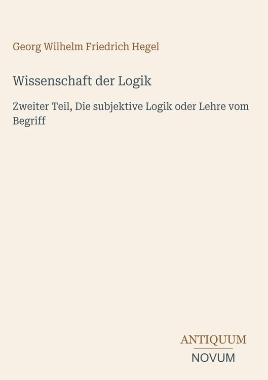 Produktbild: Wissenschaft der Logik