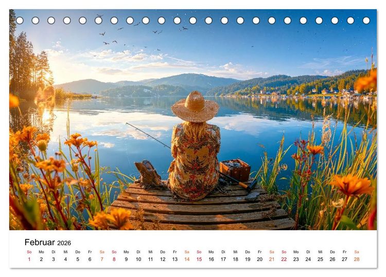 Produktbild: Angeln mit Herz und Haken (Tischkalender 2026 DIN A5 quer), CALVENDO Monatskalender