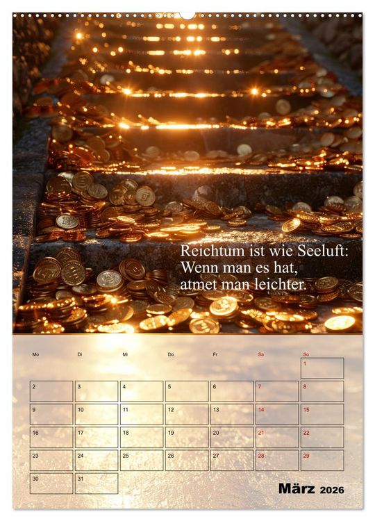 Produktbild: Der Geld-Anlock-Kalender (hochwertiger Premium Wandkalender 2026 DIN A2 hoch), Kunstdruck in Hochglanz