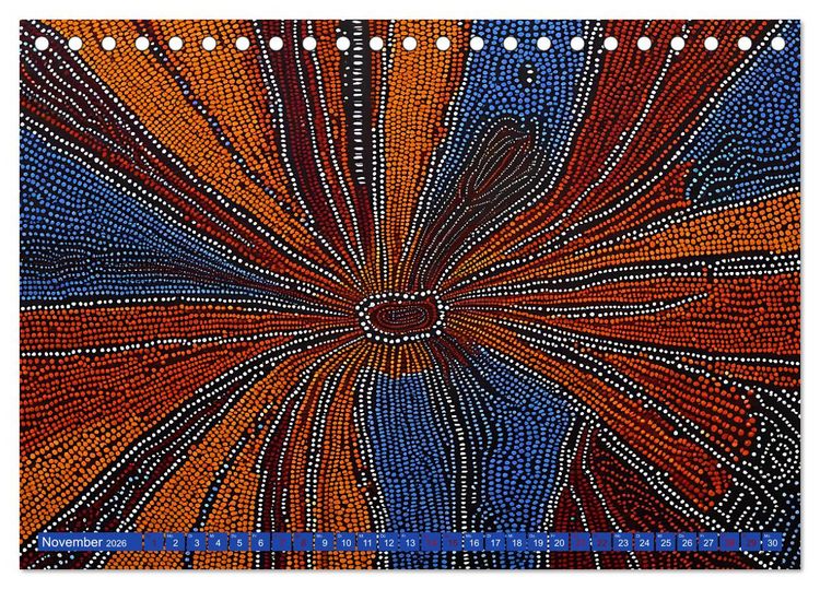 Produktbild: Traumzeit - KI-generierte Aborigine-Kunst aus dem Herzen Australiens (Tischkalender 2026 DIN A5 quer), CALVENDO Monatskalender