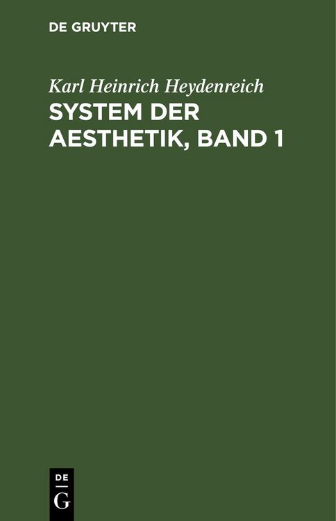 Produktbild: System der Aesthetik, Band 1