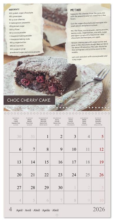 Produktbild: vegan indulgences - one plant-based recipe for each month (Wall Calendar 2026 12 &times; 12 Inch) CALVENDO 12 Month Wall Calendar