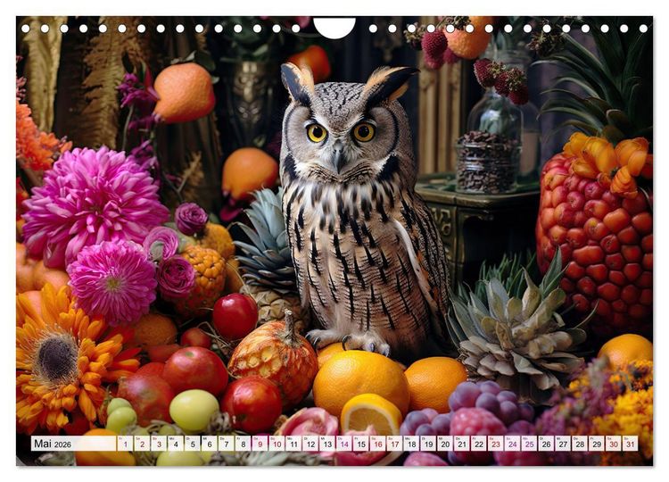 Produktbild: Stillleben mit Eule (Wandkalender 2026 DIN A4 quer), CALVENDO Monatskalender