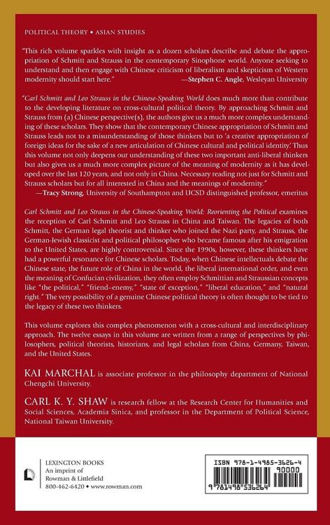 Produktbild: Carl Schmitt and Leo Strauss in the Chinese-Speaking World