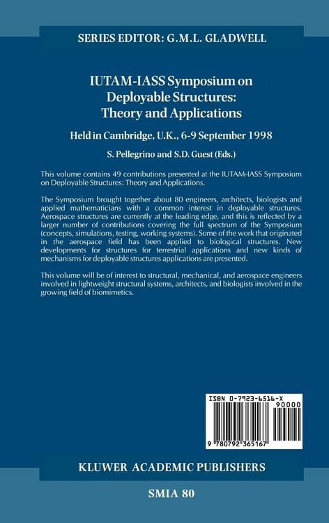 Produktbild: IUTAM-IASS Symposium on Deployable Structures: Theory and Applications