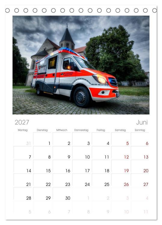 Produktbild: Tischplaner 2027 - Feuerwehr und Rettungsdienst (A5 Tischkalender zum Aufstellen) CALVENDO
