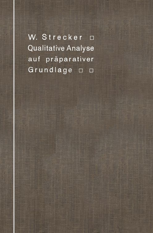 Produktbild: Qualitative Analyse auf pr&auml;parativer Grundlage