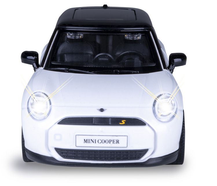 Produktbild: BMW Mini Cooper Diecast 1:28 wei&szlig; inkl. Knopfzellen