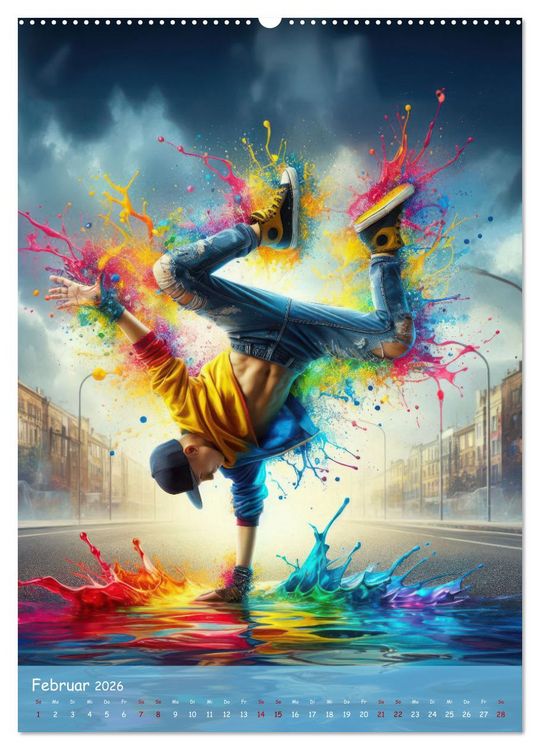 Produktbild: Rhythmus in Farben - Dynamische Hip-Hop-T&auml;nzer (Wandkalender 2026 DIN A2 hoch), CALVENDO Monatskalender