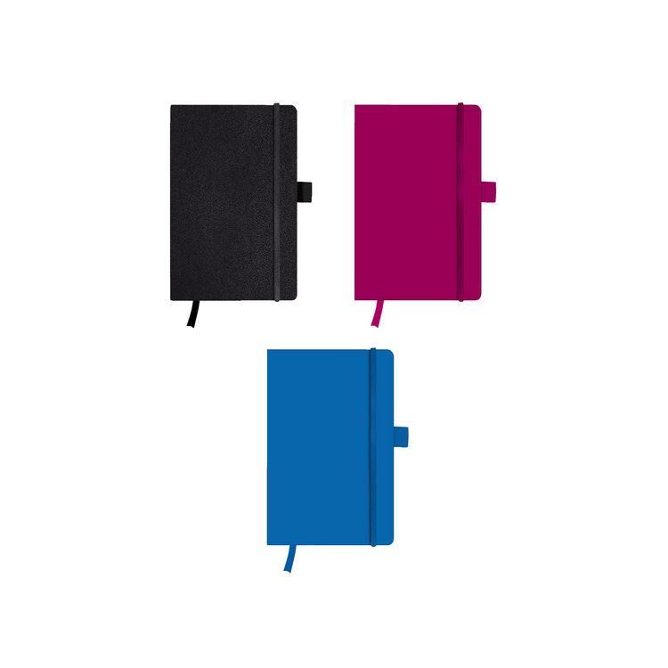 Produktbild: Herlitz Notizbuch Classic A6 96 Blatt kariert schwarz mit Leseband und Falttasche my.book