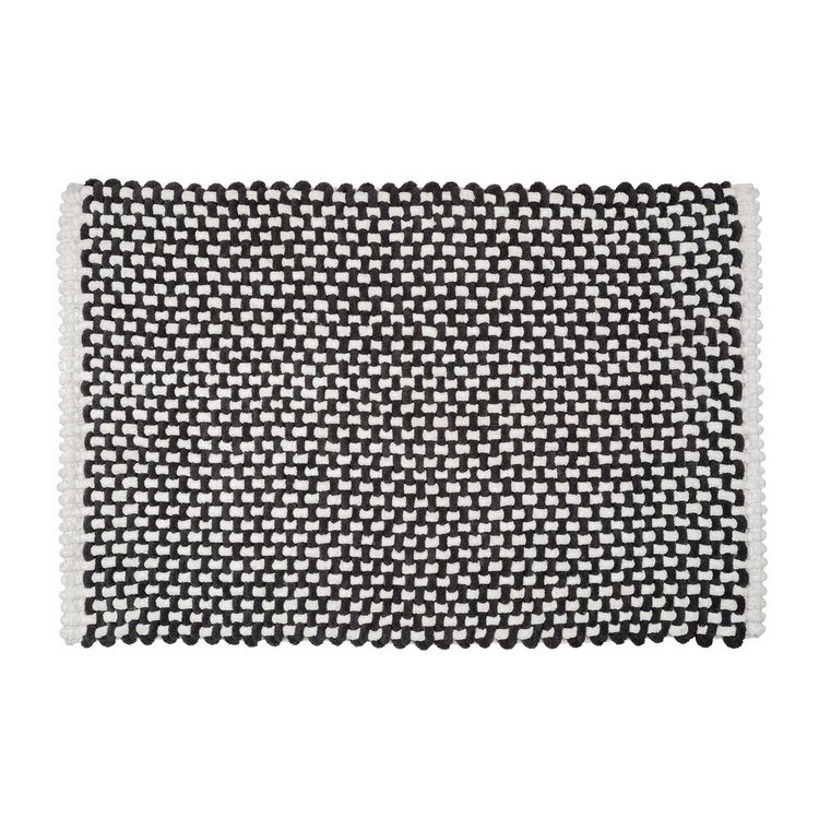 Produktbild: Badteppich Mod. Covelo Wei&szlig;-Anthrazit, 50 x 80 cm, rutschfest und waschbar bis 30 &deg;C