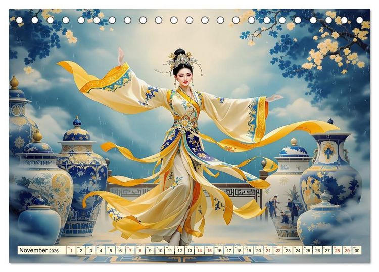 Produktbild: Rhythmus der chinesischen Anmut (Tischkalender 2026 DIN A5 quer), CALVENDO Monatskalender