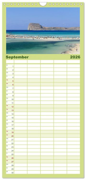 Produktbild: Familienplaner 2026 - Kreta - Paradies an der Wiege Europas mit 5 Spalten (Wandkalender, 21 x 45 cm) CALVENDO