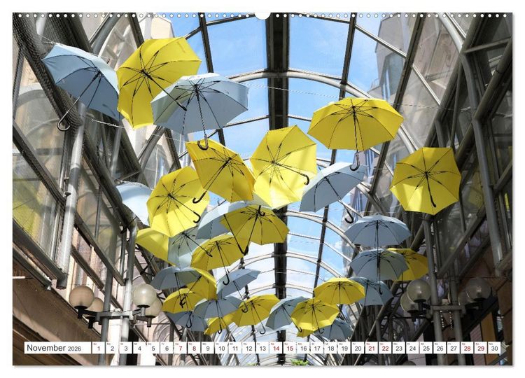 Produktbild: Umbrella Skies - Farbenfrohe Schirme (hochwertiger Premium Wandkalender 2026 DIN A2 quer), Kunstdruck in Hochglanz