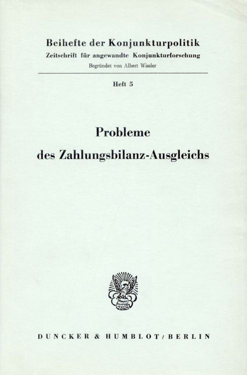 Produktbild: Probleme des Zahlungsbilanz-Ausgleichs.