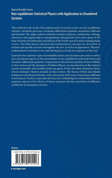 Produktbild: Non-equilibrium Statistical Physics with Application to Disordered Systems