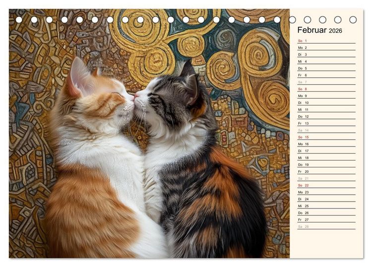 Produktbild: Katzen schaffen Kunst (Tischkalender 2026 DIN A5 quer), CALVENDO Monatskalender
