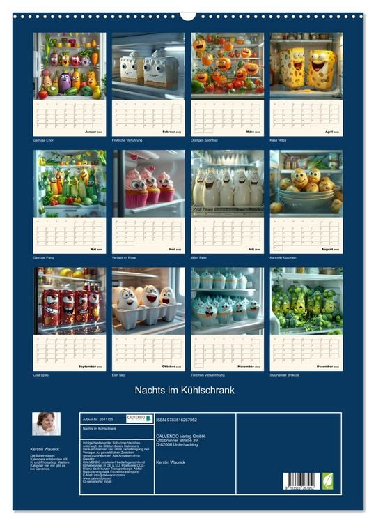 Produktbild: Nachts im K&uuml;hlschrank (Wandkalender 2026 DIN A2 hoch), CALVENDO Monatskalender