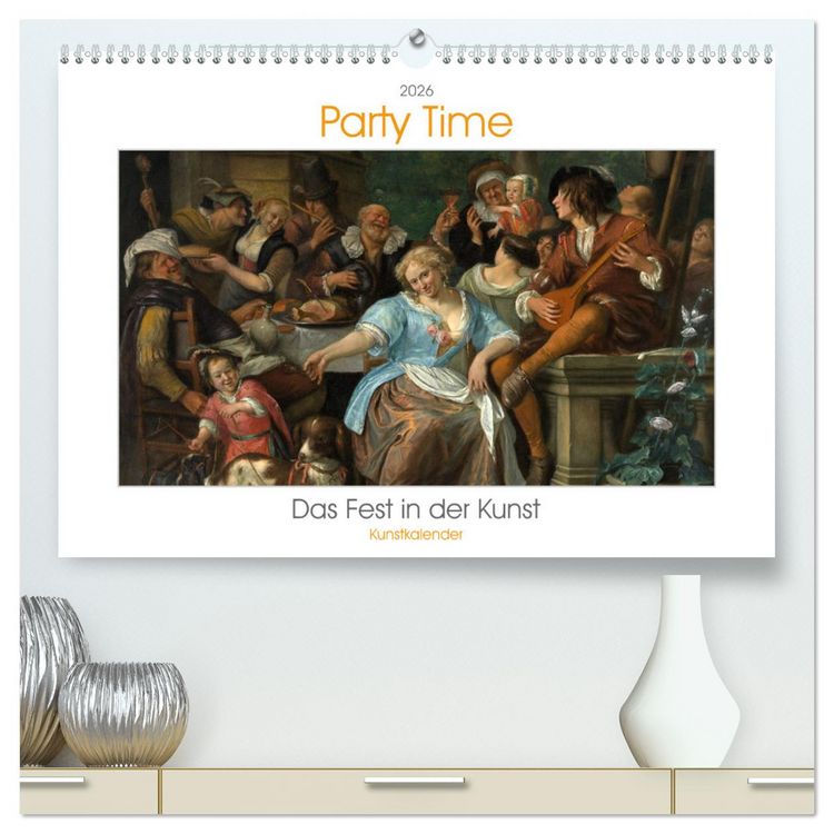 Produktbild: Party Time - Das Fest in der Kunst Kunstkalender (hochwertiger Premium Wandkalender 2026 DIN A2 quer), Kunstdruck in Hochglanz