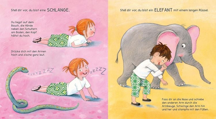 Produktbild: Turnen wie die Tiere - Das gro&szlig;e Yoga Buch f&uuml;r kleine Kinder