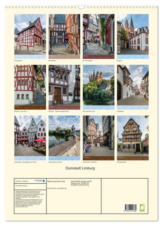 Produktbild: Domstadt Limburg (Wandkalender 2026 DIN A2 hoch), CALVENDO Monatskalender