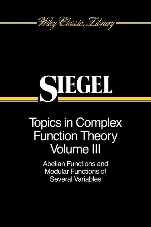 Produktbild: Topics in Complex Function Theory, Volume 3