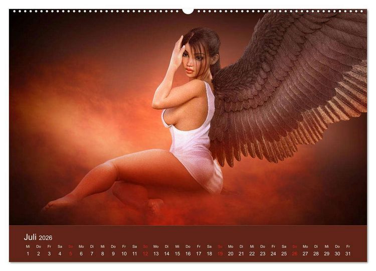 Produktbild: Engel der Verf&uuml;hrung - Mythologie als Akt (hochwertiger Premium Wandkalender 2026 DIN A2 quer), Kunstdruck in Hochglanz