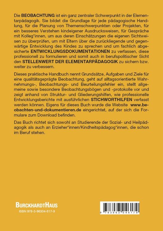 Produktbild: Beobachtung und Entwicklungsdokumentation