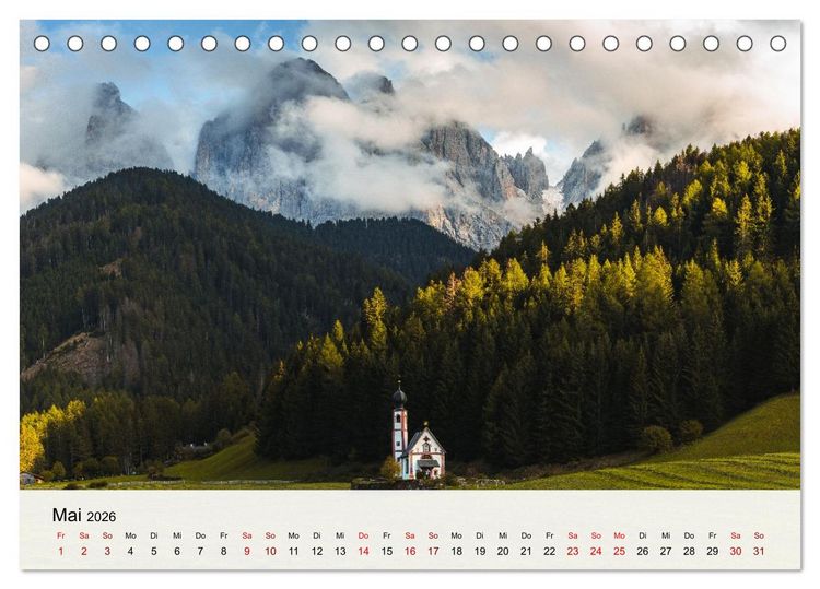 Produktbild: Die Dolomiten - Faszination Berge (Tischkalender 2026 DIN A5 quer), CALVENDO Monatskalender