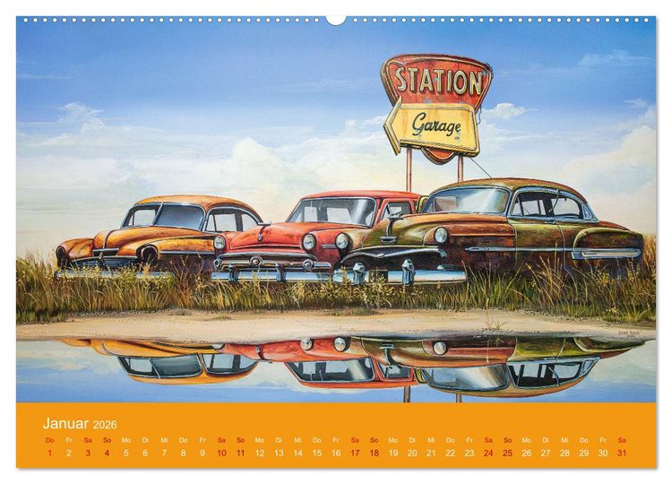 Produktbild: Route US 66 Momente Gem&auml;lde von Georg Huber (hochwertiger Premium Wandkalender 2026 DIN A2 quer), Kunstdruck in Hochglanz