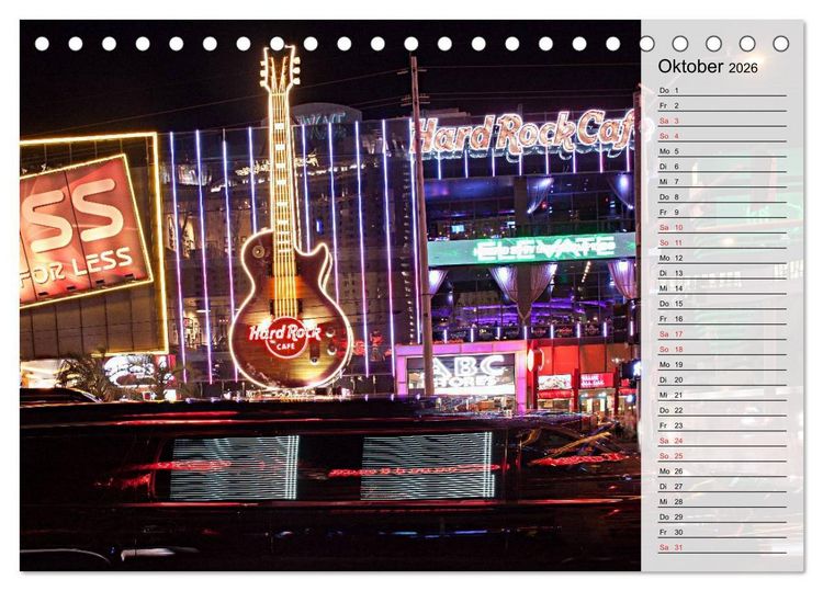 Produktbild: Las Vegas - Die bunte Welt der Casinos (Tischkalender 2026 DIN A5 quer), CALVENDO Monatskalender