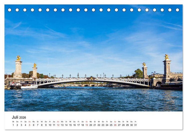Produktbild: Unterwegs in der franz&ouml;sischen Hauptstadt Paris (Tischkalender 2026 DIN A5 quer), CALVENDO Monatskalender