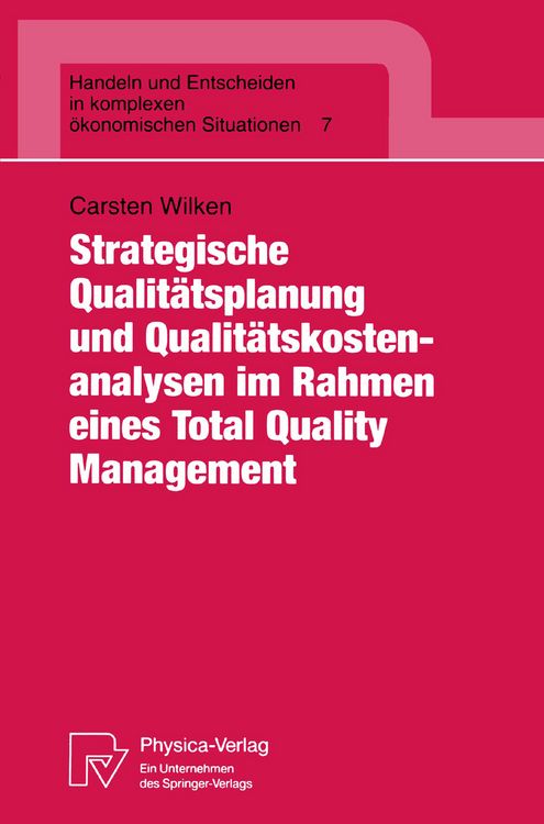 Produktbild: Strategische Qualit&auml;tsplanung und Qualit&auml;tskostenanalysen im Rahmen eines Total Quality Management