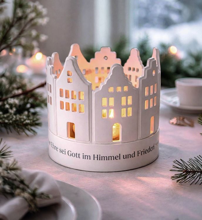Produktbild: Weihnachtszeit &ndash; Windlicht aus Porzellan
