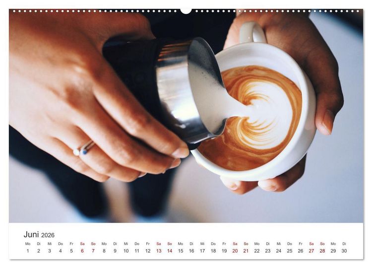 Produktbild: Kaffeekunst - Purer Genuss (Wandkalender 2026 DIN A2 quer), CALVENDO Monatskalender