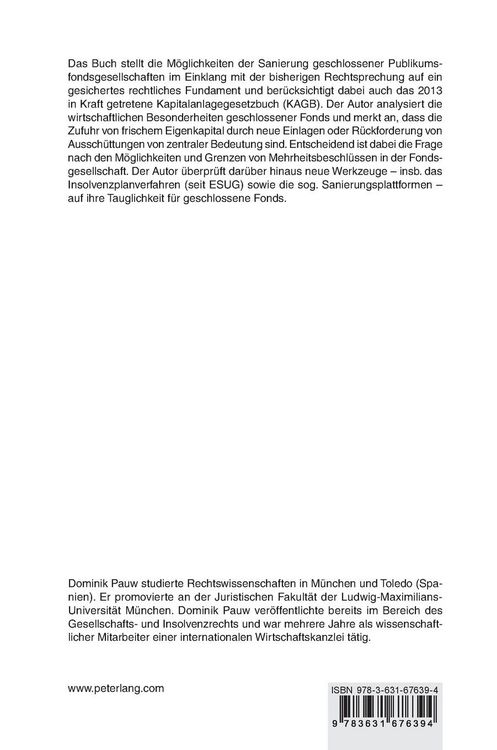 Produktbild: Sanierung geschlossener Publikumsfonds