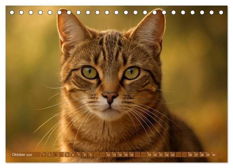 Produktbild: Katzenblicke &ndash; Eleganz und Anmut (Tischkalender 2026 DIN A5 quer), CALVENDO Monatskalender