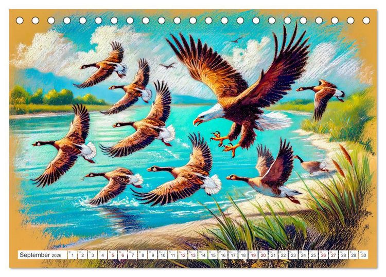 Produktbild: Der Ruf des Adlers - Majest&auml;tischer K&ouml;nig der L&uuml;fte in Aktion (Tischkalender 2026 DIN A5 quer), CALVENDO Monatskalender