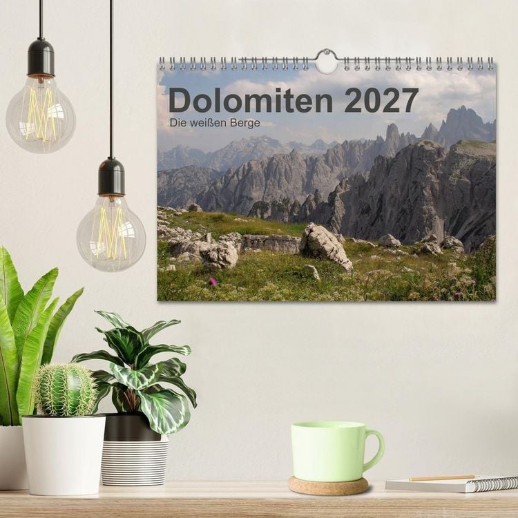 Produktbild: Dolomiten 2027 - Die wei&szlig;en Berge (Wandkalender 2027 DIN A4 quer), CALVENDO Monatskalender
