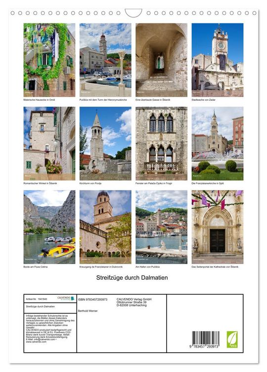 Produktbild: Streifz&uuml;ge durch Dalmatien (Wandkalender 2026 DIN A3 hoch), CALVENDO Monatskalender