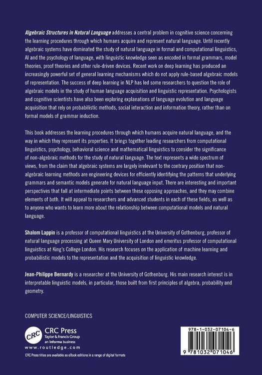 Produktbild: Algebraic Structures in Natural Language