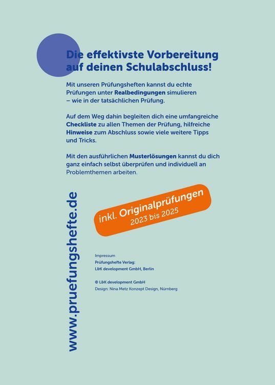 Produktbild: Pr&uuml;fungsheft - 2026 Mathematik Abitur Leistungskurs (mit/ohne CAS) &ndash; Berlin und Brandenburg &ndash; Original-Pr&uuml;fungen und L&ouml;sungen