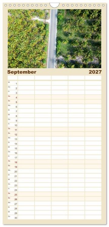 Produktbild: Familienplaner 2027 - Mexiko aus der Vogelperspektive mit 5 Spalten (Wandkalender, 21 x 45 cm) CALVENDO