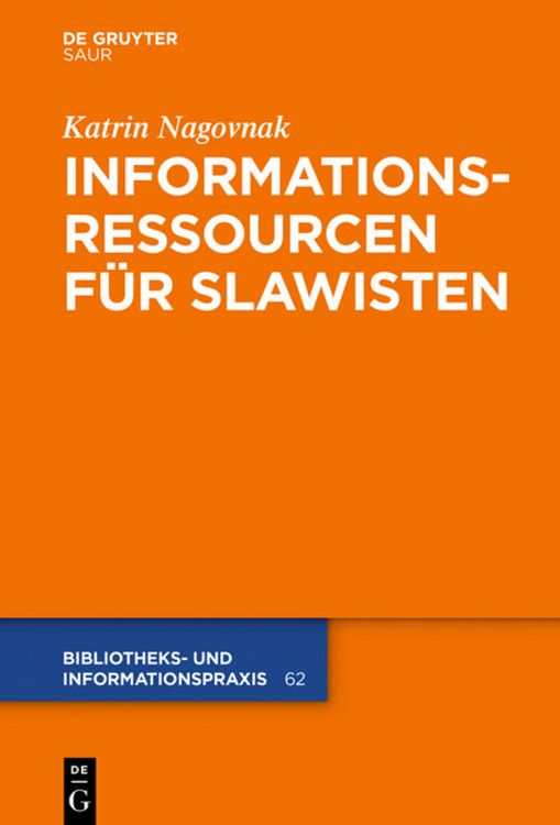 Produktbild: Informationsressourcen f&uuml;r Slawisten