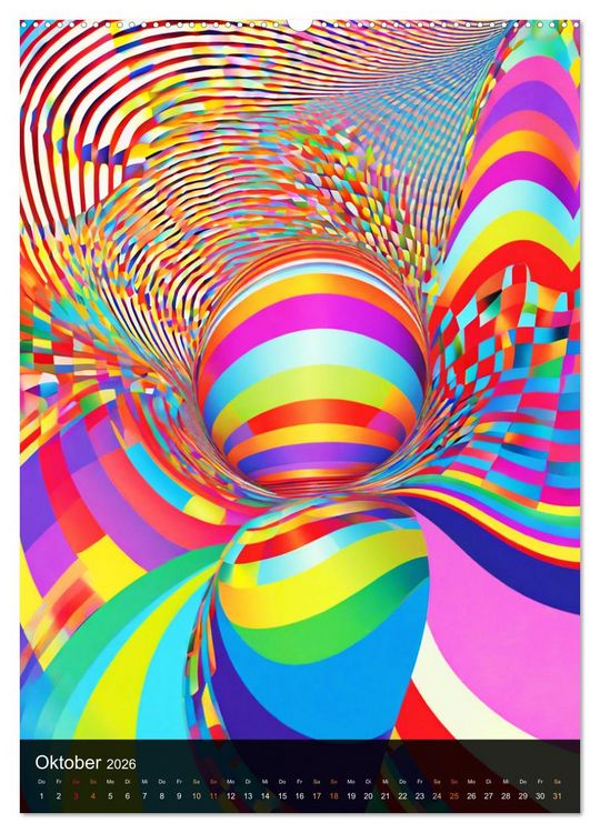 Produktbild: OP Art Nichts f&uuml;r schwache Augen (Wandkalender 2026 DIN A2 hoch), CALVENDO Monatskalender