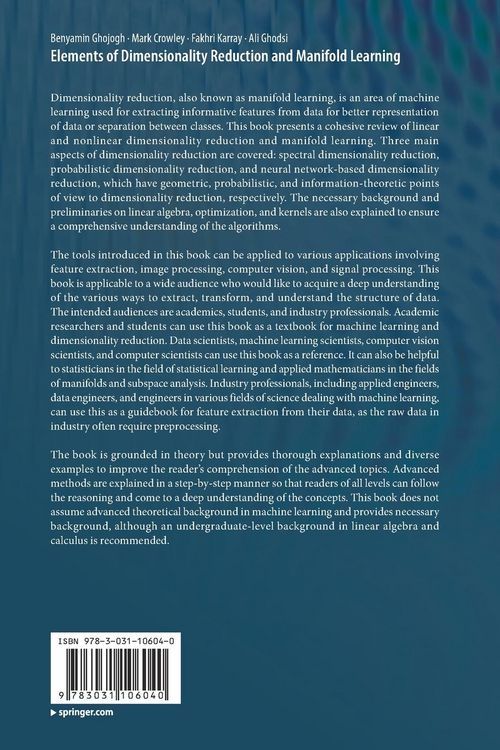 Produktbild: Elements of Dimensionality Reduction and Manifold Learning