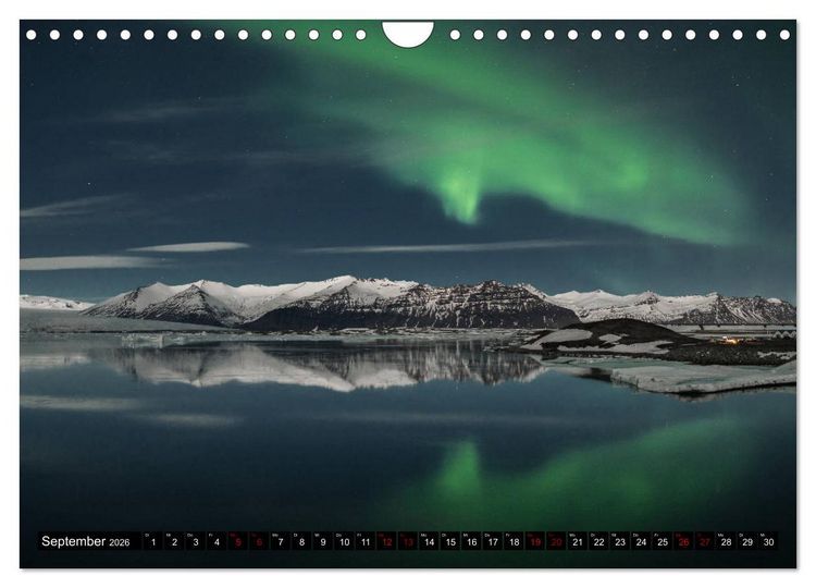 Produktbild: Aurora borealis - Magische Polarlichtn&auml;chte in Island und Norwegen (Wandkalender 2026 DIN A4 quer), CALVENDO Monatskalender