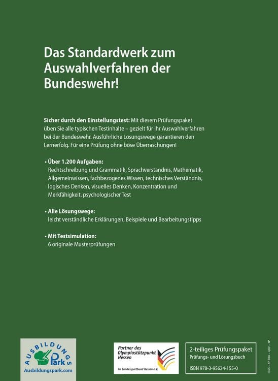 Produktbild: Einstellungstest Bundeswehr: Pr&uuml;fungspaket mit Testsimulation