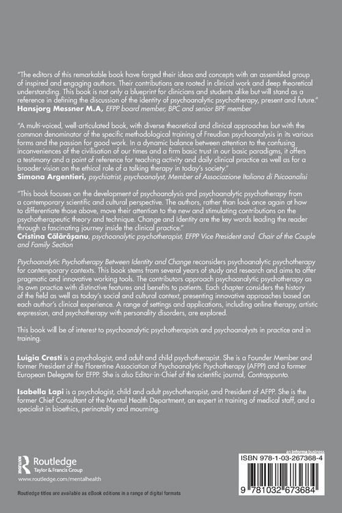Produktbild: Psychoanalytic Psychotherapy Between Identity and Change