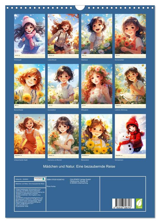 Produktbild: M&auml;dchen und Natur. Eine bezaubernde Reise (Wandkalender 2026 DIN A3 hoch), CALVENDO Monatskalender